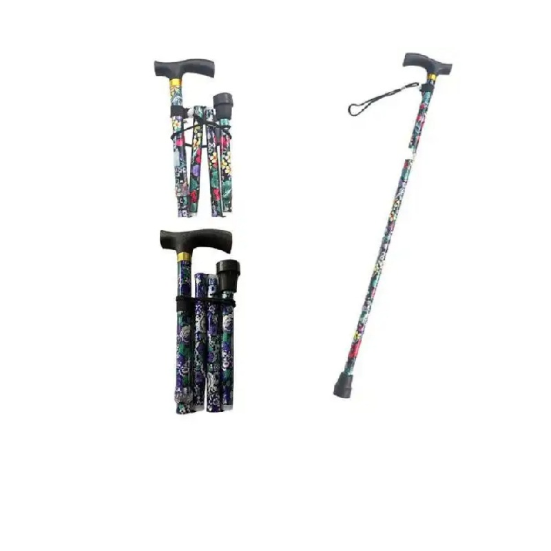 Lightweight 5 Sections Collapsible Foldable Aluminum Medical Walking Stick Walker Crutch