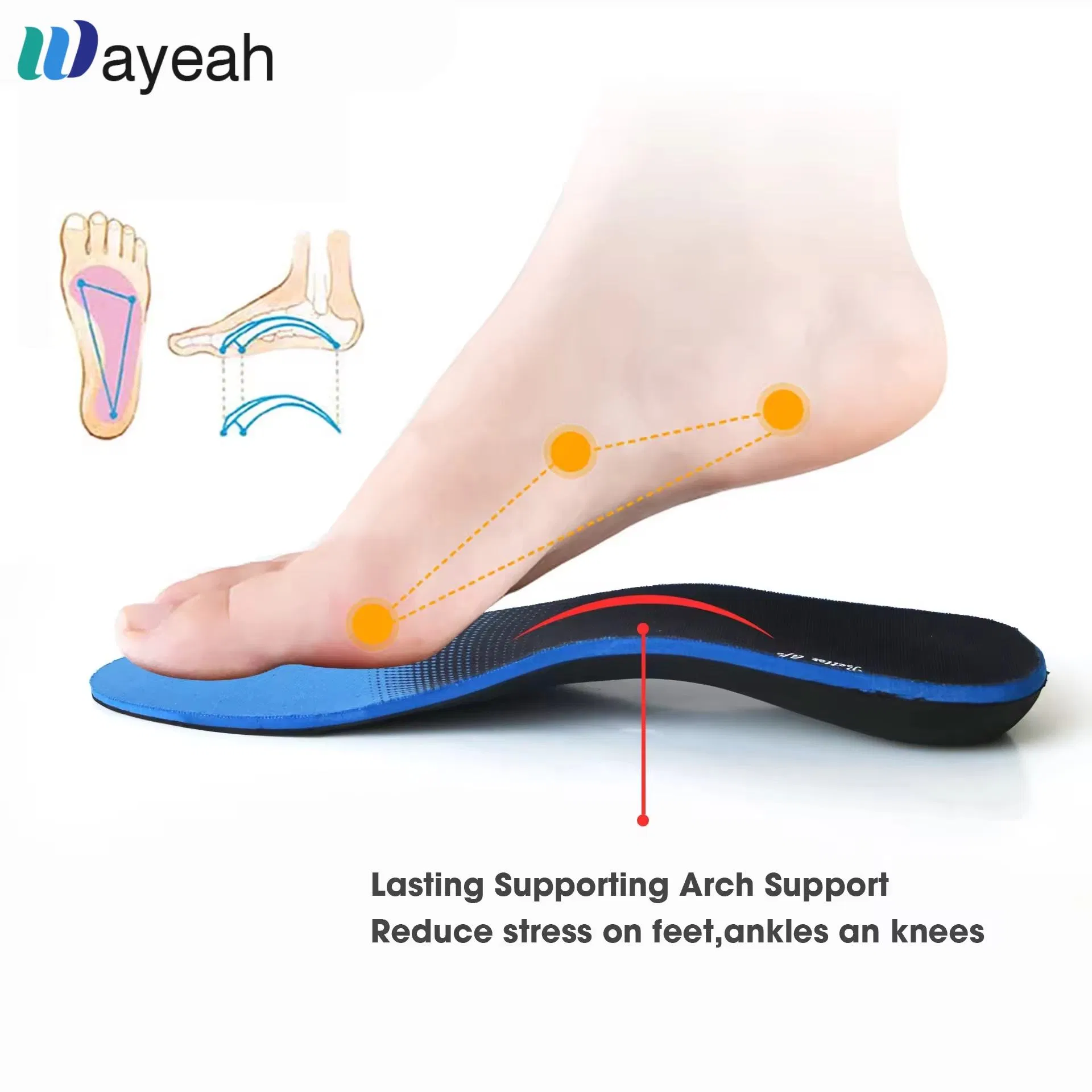 Wholesale Wayeah Sports EVA Orthotics Inserts Inner Soles Arch Supports Flat Feet High Archplantar Fasciitis Relief Insoles All