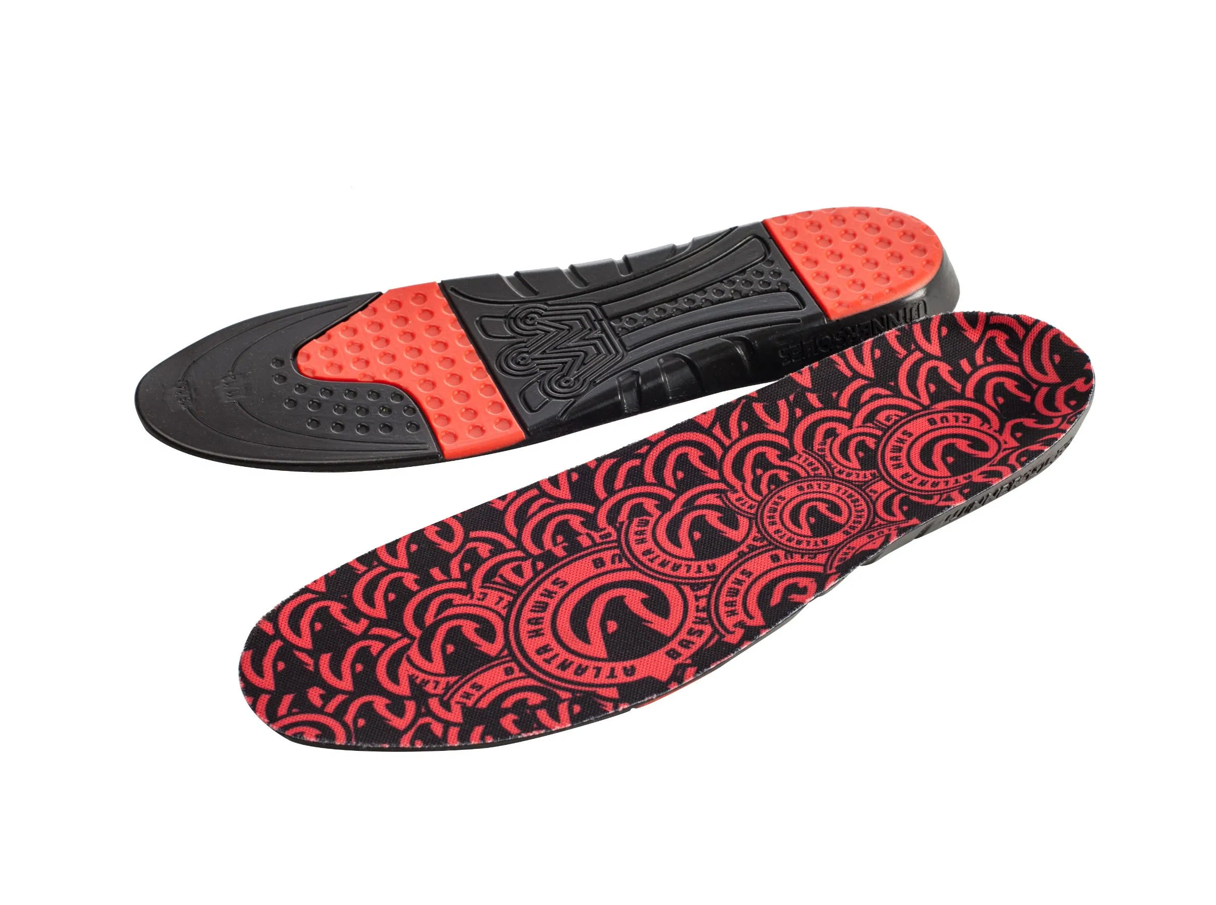 Black and Red Breathable Foam Soft Shock Absorption Insole