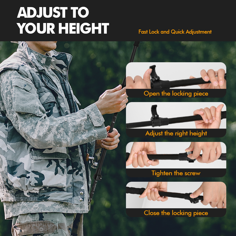 Camping Hiking Folding Walking Stick Collapse Backpacking Hiking Stick Trekking Poles for Hiking