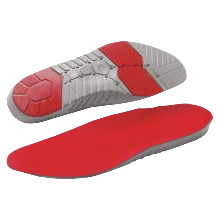 Red Anti-Fatigue Non-Slip Shock Absorption Anti-Deformation Comfortable Gel PU Insoles for Shoes