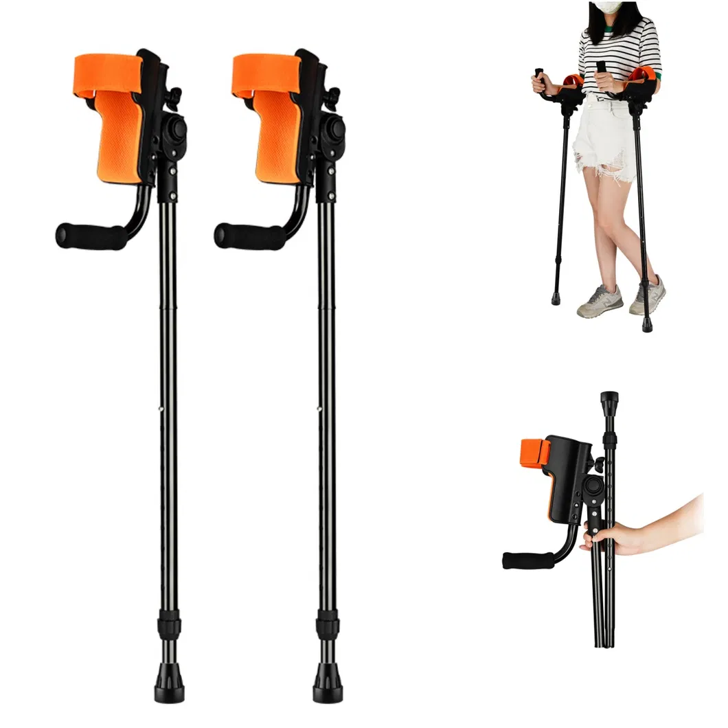Lightweight and Shock-Absorbing Aluminum Ergonomic Elbow Crutch