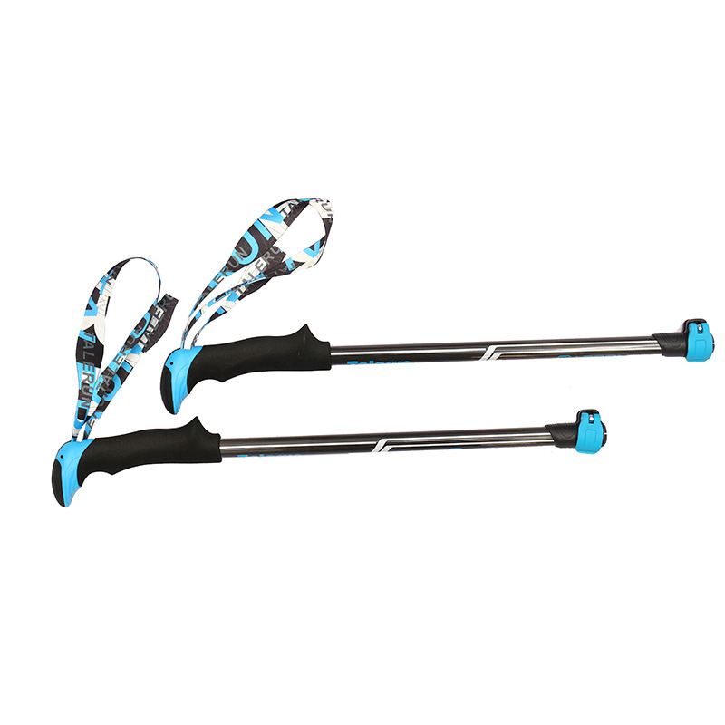 Carbon Fiber Foldable Trekking Pole Nordic Walking Stick-Telescopic Hiking Pole with Flip Lock