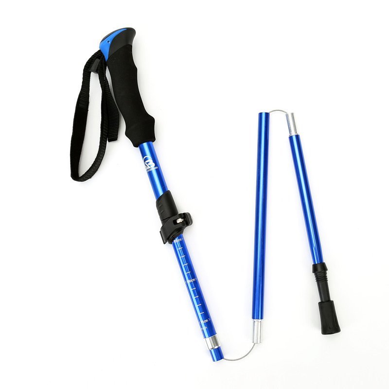 Hot Sale Adjustable Aluminum Folding Walking Sticks Foldable Trekking Hiking Poles Collapsible