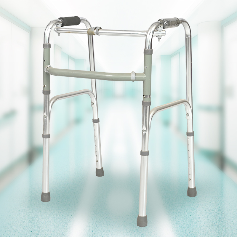 Standard Walker Carrying a Walking Aid