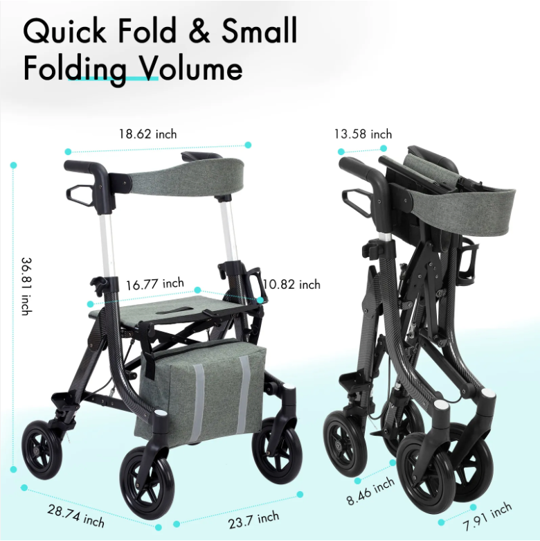 Lightweight Foldable Walking Aids for Seniors, Mobility Aids Equipment, Disability Walker