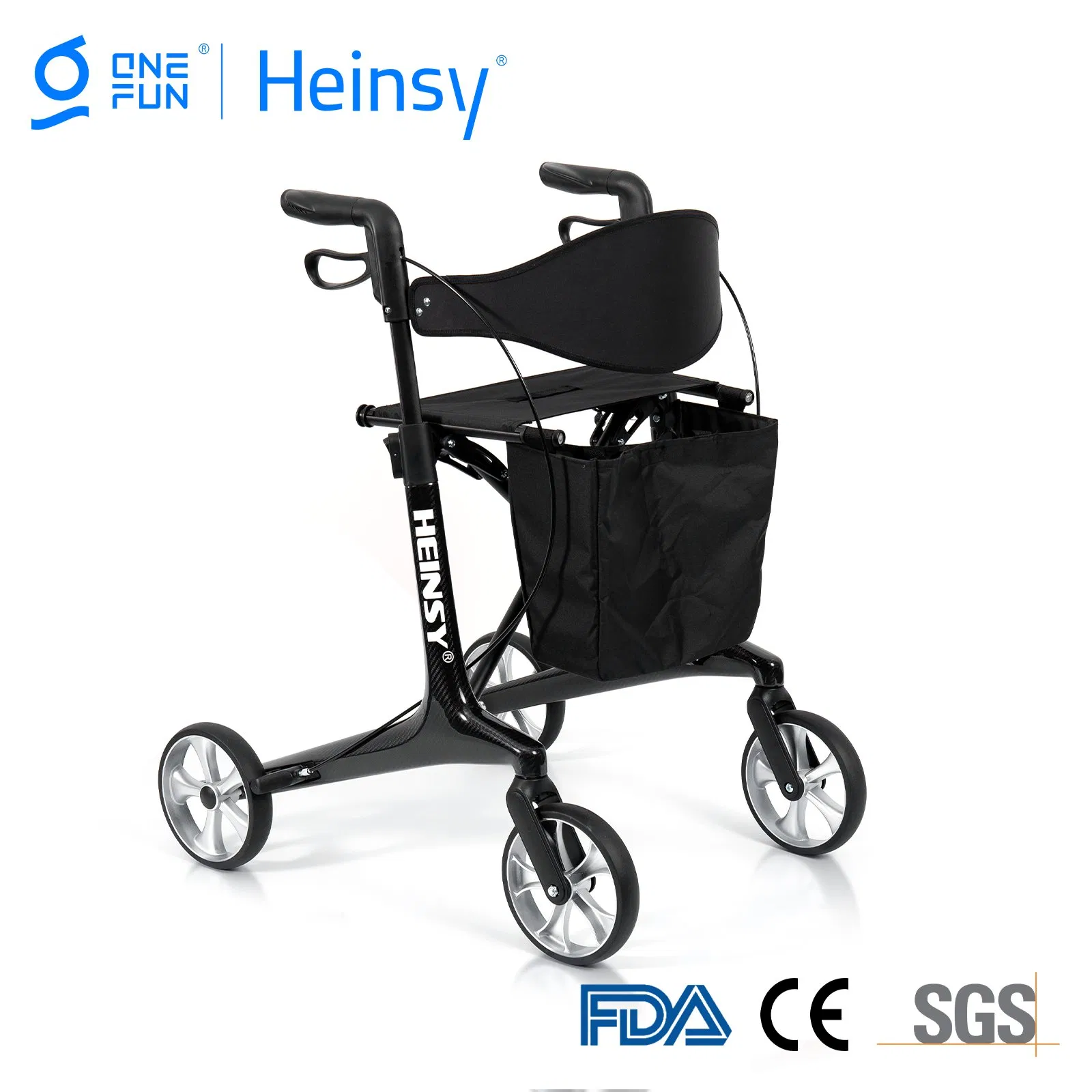 Hes-R306 Medical Rollator Walker with Seat Health Care Aluminum Lightweight Rollator and Rehabilitation Walker Rollator for Elderly
