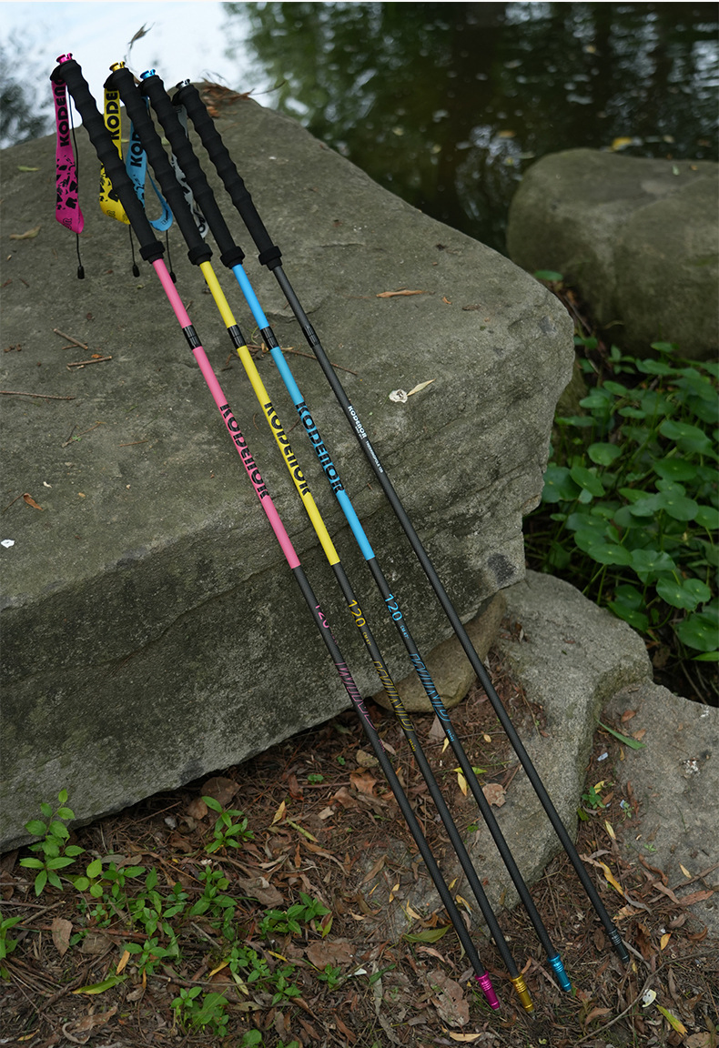 Custom Lightest Foldable Carbon Trail Running Poles for Hiking