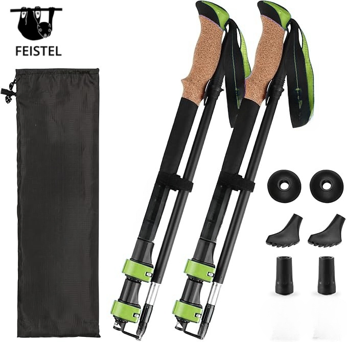 Collapsible Trekking Poles with Anti-Shock Technology for Stability