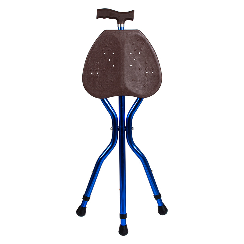 Dinglian Dl-5051 Aluminum Walking Crutch Seat Portable Folding Cane with Seat for Elderly