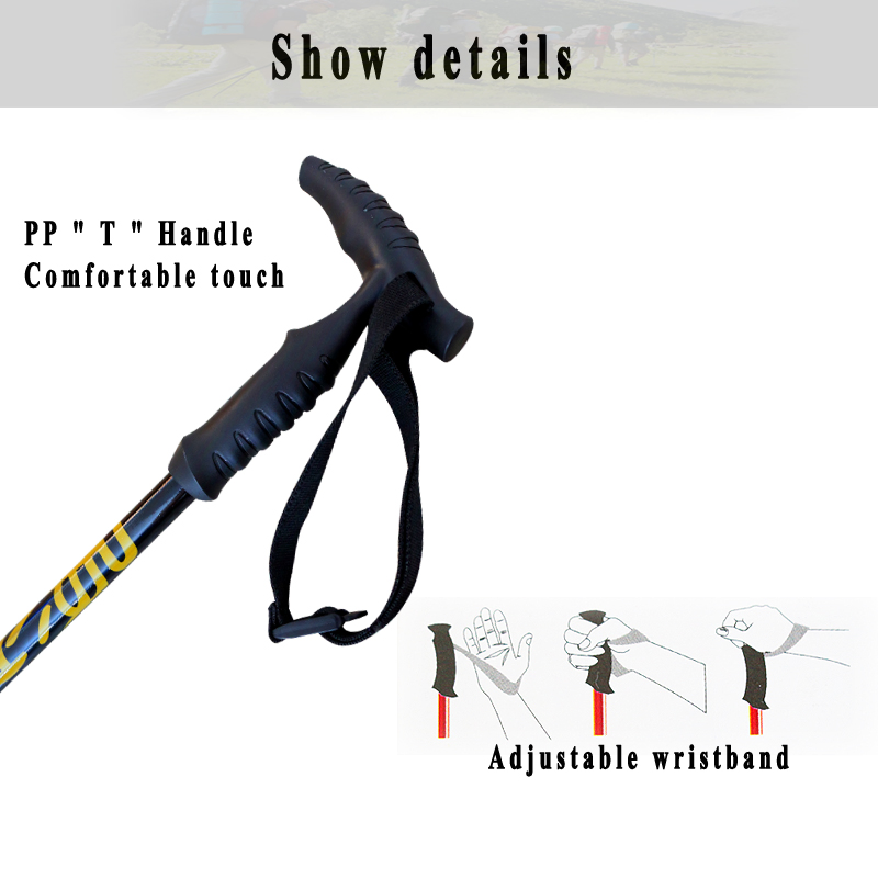 Fashionable Carbon Fiber Telescopic Walking Hiking Trekking Poles