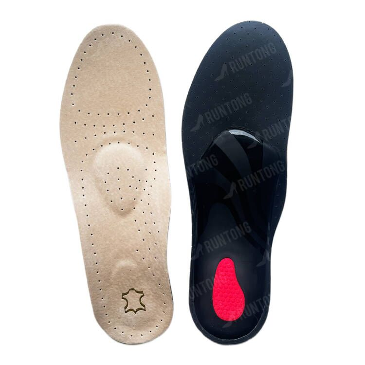 Foot Orthotics Plantar Fasciitis Strong Arch Support Men Breathable Genuine Leather Insoles
