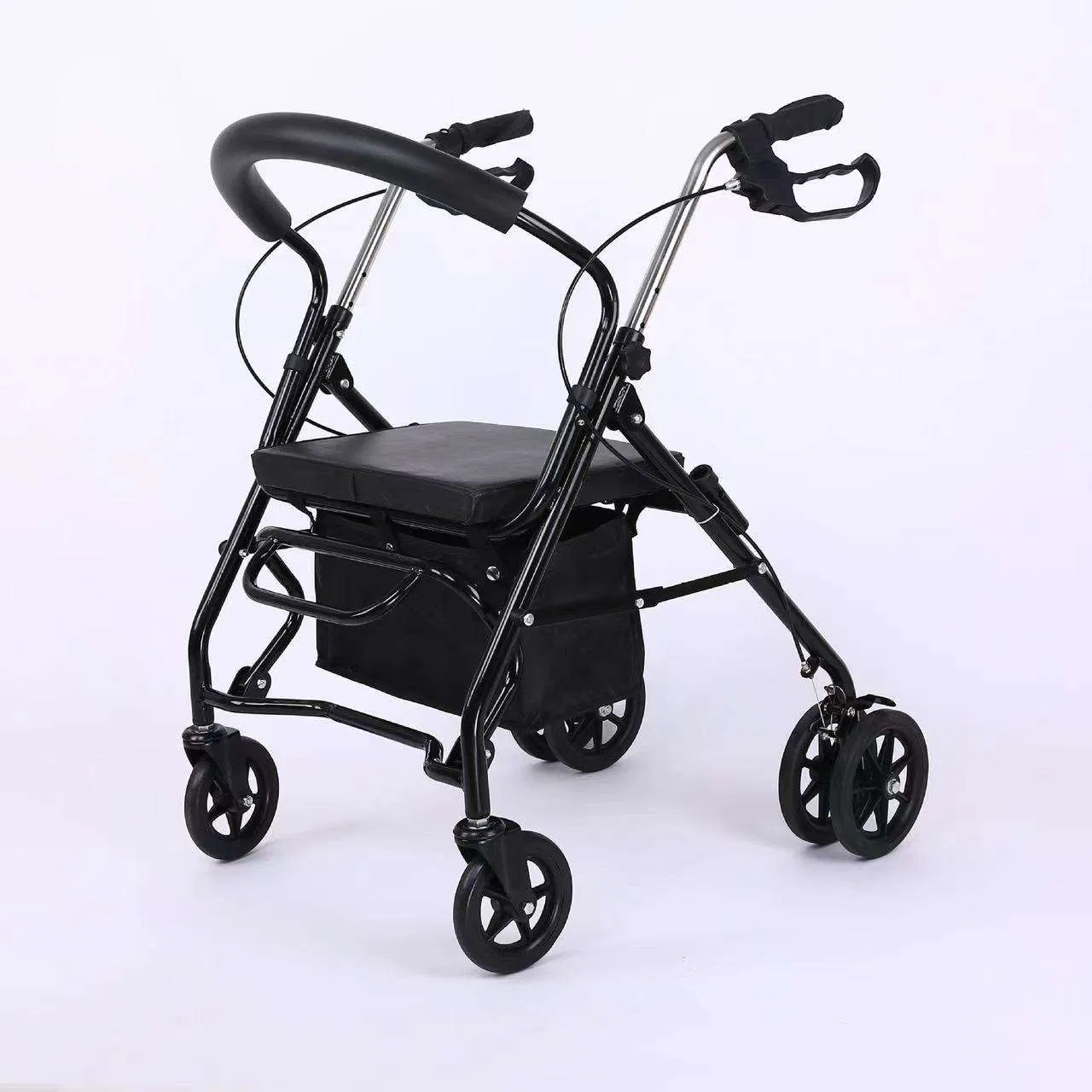 Premium 4-Wheel Foldable Aluminum Rollator Walker for Mobility