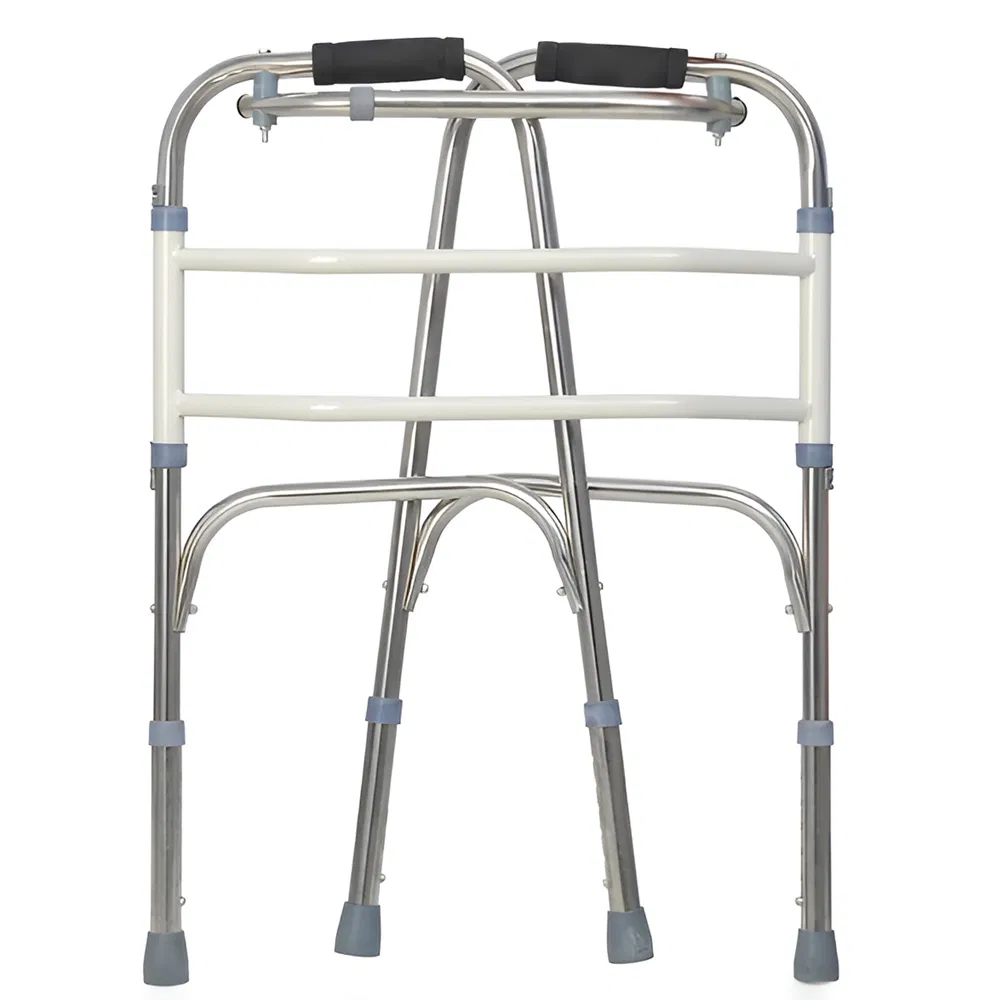 Manufacturer Sale Price Hot Medical Lightweight Portable Mobility Fold Foldable Folding Stainless Steel Walking Aids Walker for Patient Disabled Elderly