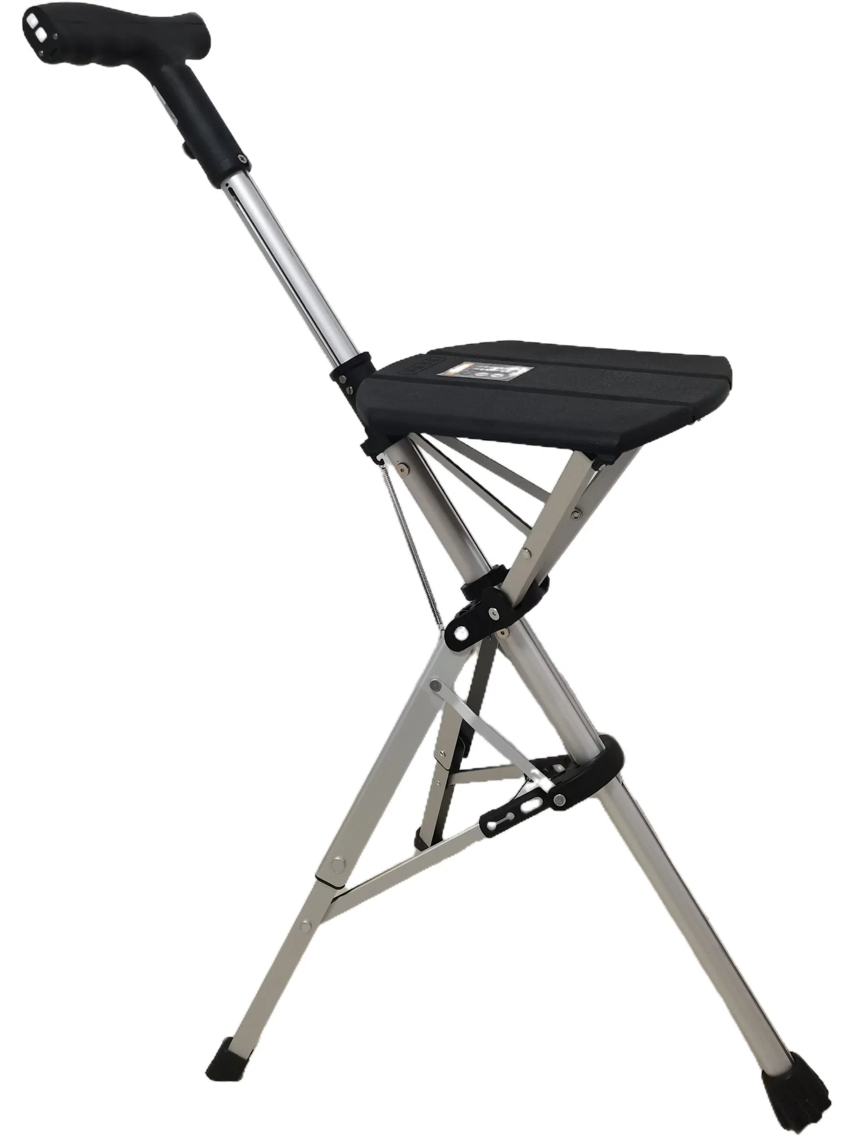 Electric Powered One-Press Folding and Unfolding Walking Cane, with Seat