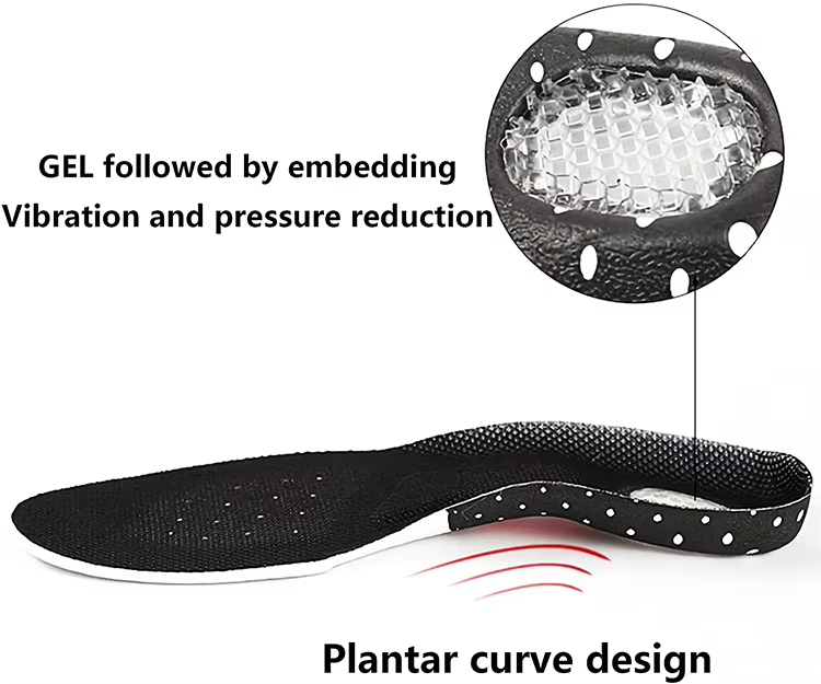 Custom Logo Silicone Gel Insoles Orthotic Arch Support Sport Breathable Honeycomb Insole
