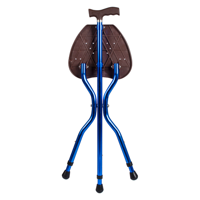 Dinglian Dl-5051 Aluminum Walking Crutch Seat Portable Folding Cane with Seat for Elderly