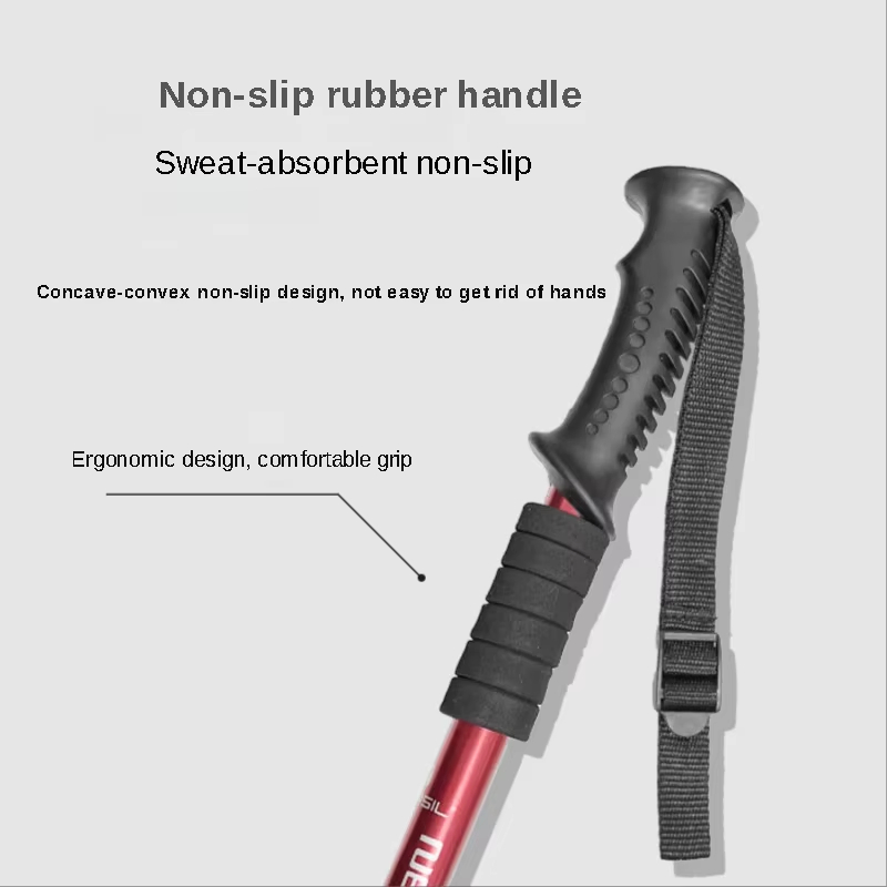 Adjustable Ultralight Trekking Poles Aluminium Alloy Walking Stick Trail Running Hiking Alpenstock Folding Trekking Pole