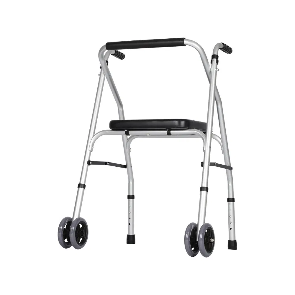 Dl-7011e Height Adjustable Heavy Duty Medical Aid for Disabled Seniors Mobility Walking Aluminum Rollator Walker