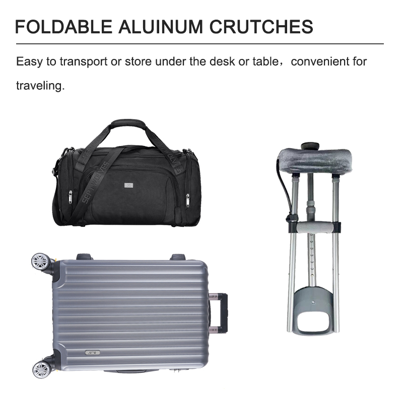 Adjustable Height Lightweight Aluminum Alloy Kid Adult Underarm Crutches Disabled Elbow Crutches