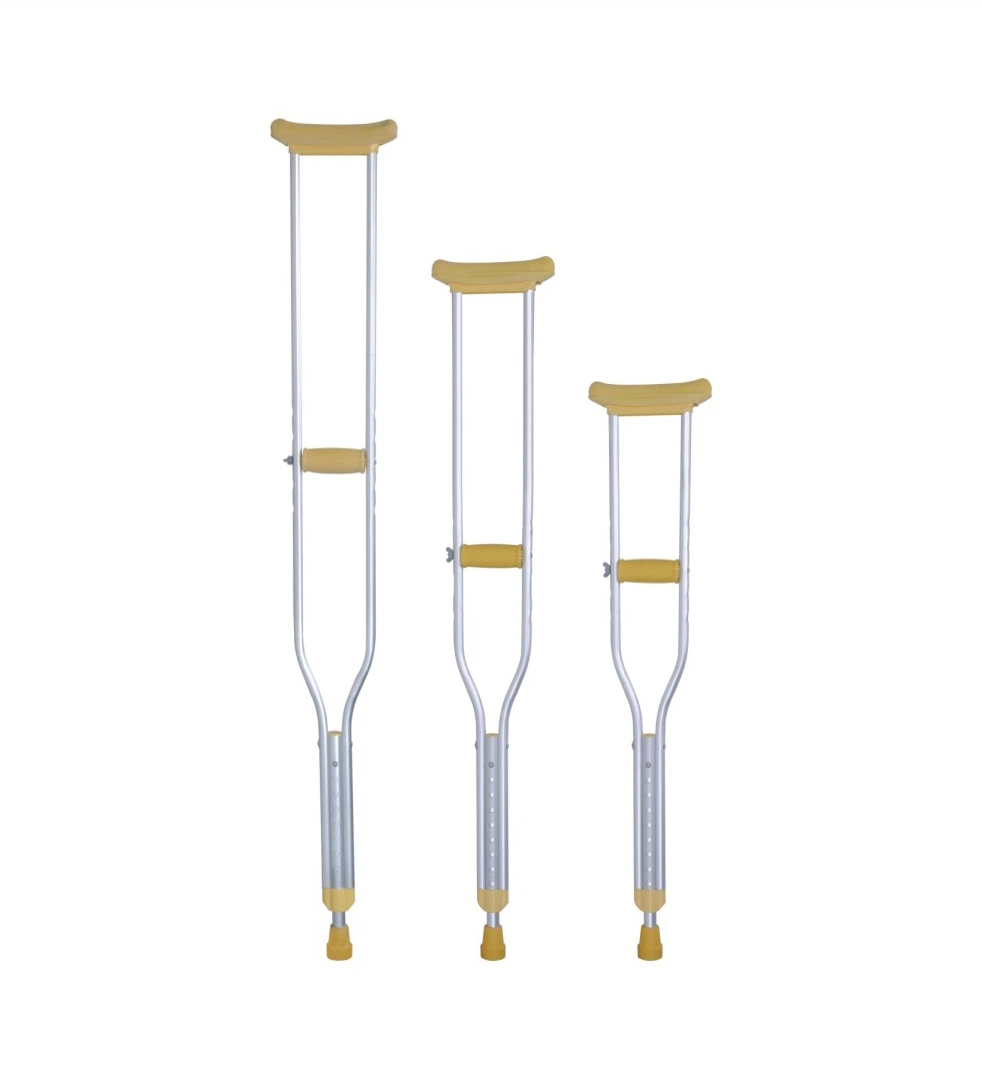 Foldable &amp; Height Adjustable Aluminum Underarm Crutch