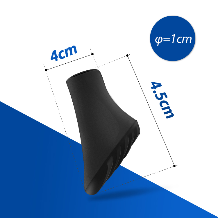 Nordic Walking Rubber Pads for Walking Poles Suitable for Asphalt, Gravel and Mountains