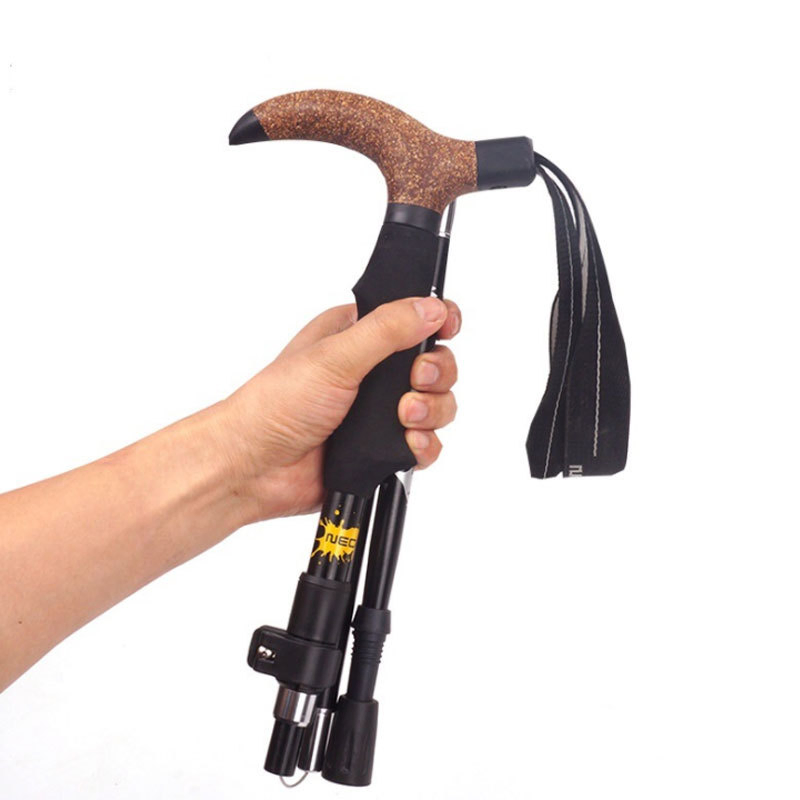 High Quality fashion 5-Section Folding Aluminum Alloy Telescopic Hiking Pole