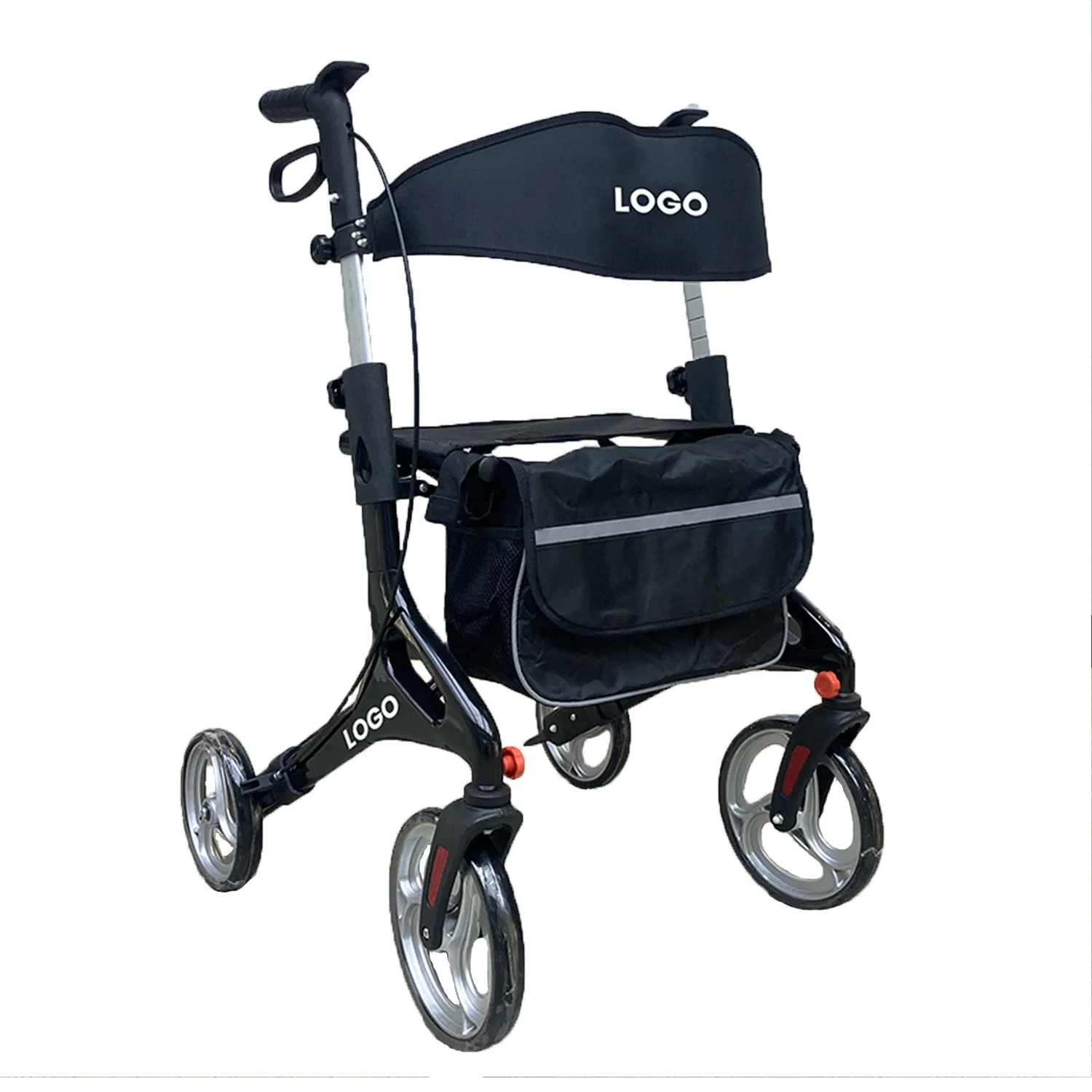 China Factory Professional Rehabilitation Equipment Lightweight Aluminum Medical Items Folding Walker for Disabled Rollator Walker with Seat