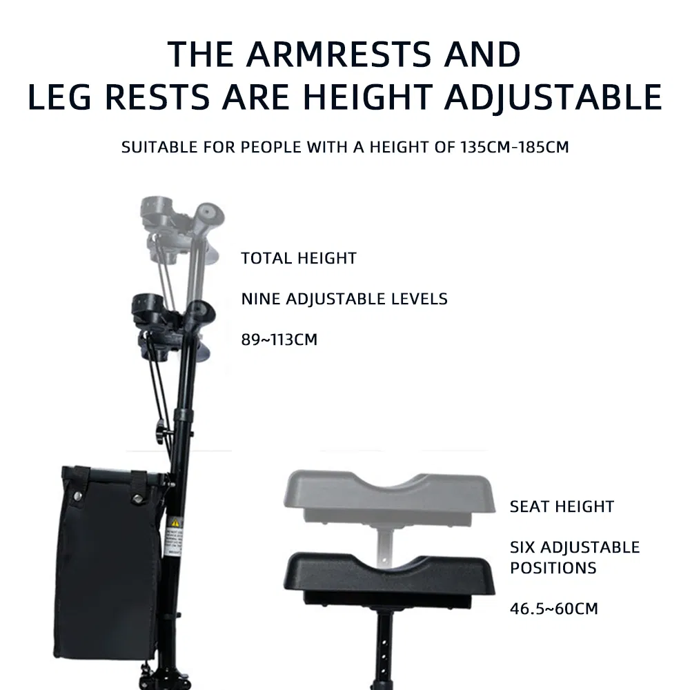 Wholesale Assistive Mobility Supplies Custom Aluminium 4 Wheel Elderly Walker Rollator with Seat