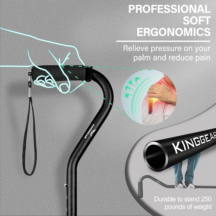 Kinggear Walking Cane for Man Woman Portable Walking Stick Folding Cane