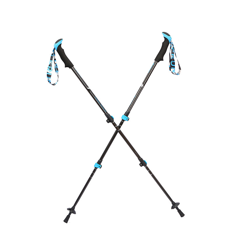 Carbon Fiber Foldable Trekking Pole Nordic Walking Stick-Telescopic Hiking Pole with Flip Lock