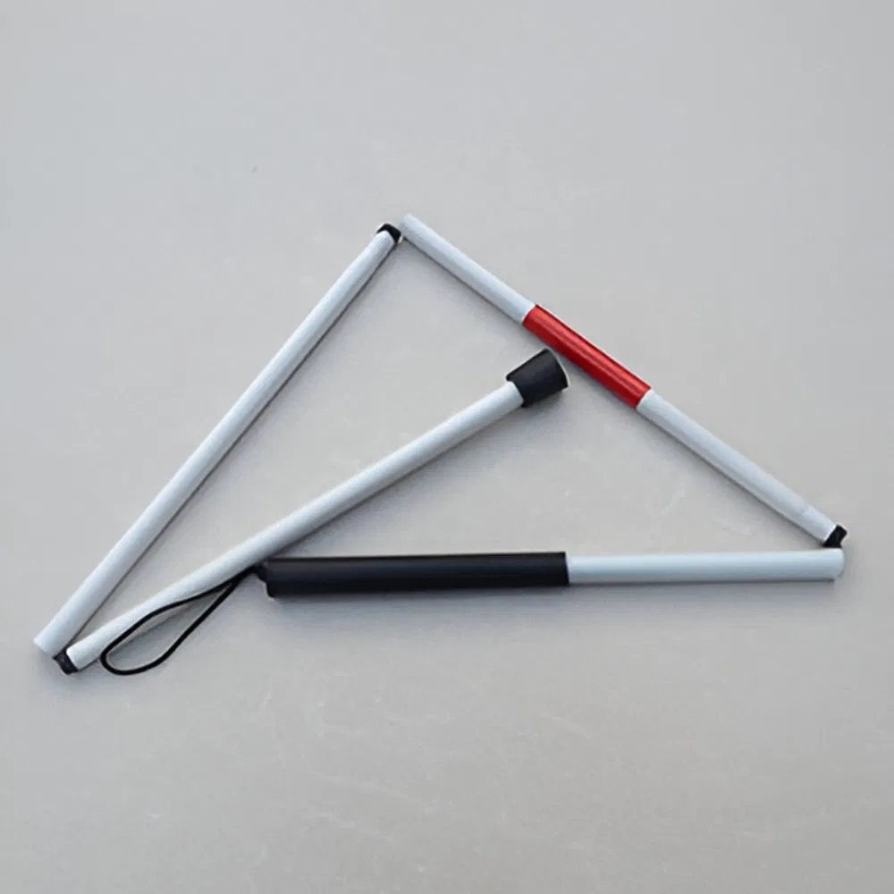 Manufacturer Wholesale Sale Price Lightweight 4 Sections Aluminum Alloy Metal Foldable Folding Walking Aids Visually Impaired Cane Crutch Blind Cane