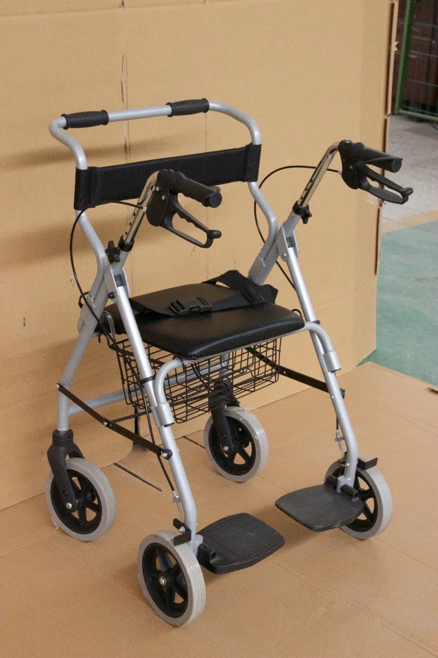 Rollator Walker with Seat Mobility Aid for Senior Daily Walking Support