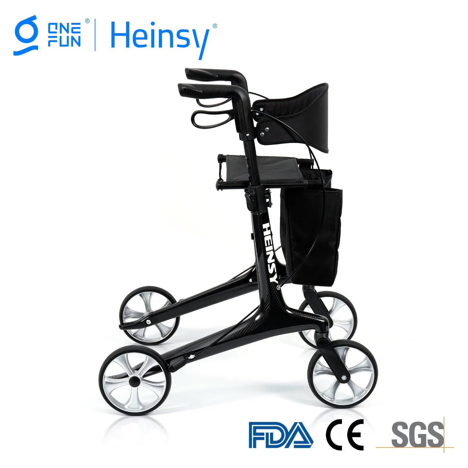 Hes-R306 OEM/ODM Steel Frame Wheel Adults Rollator Walker Helper with Seat Walker Assist for Elder Walker Rollator