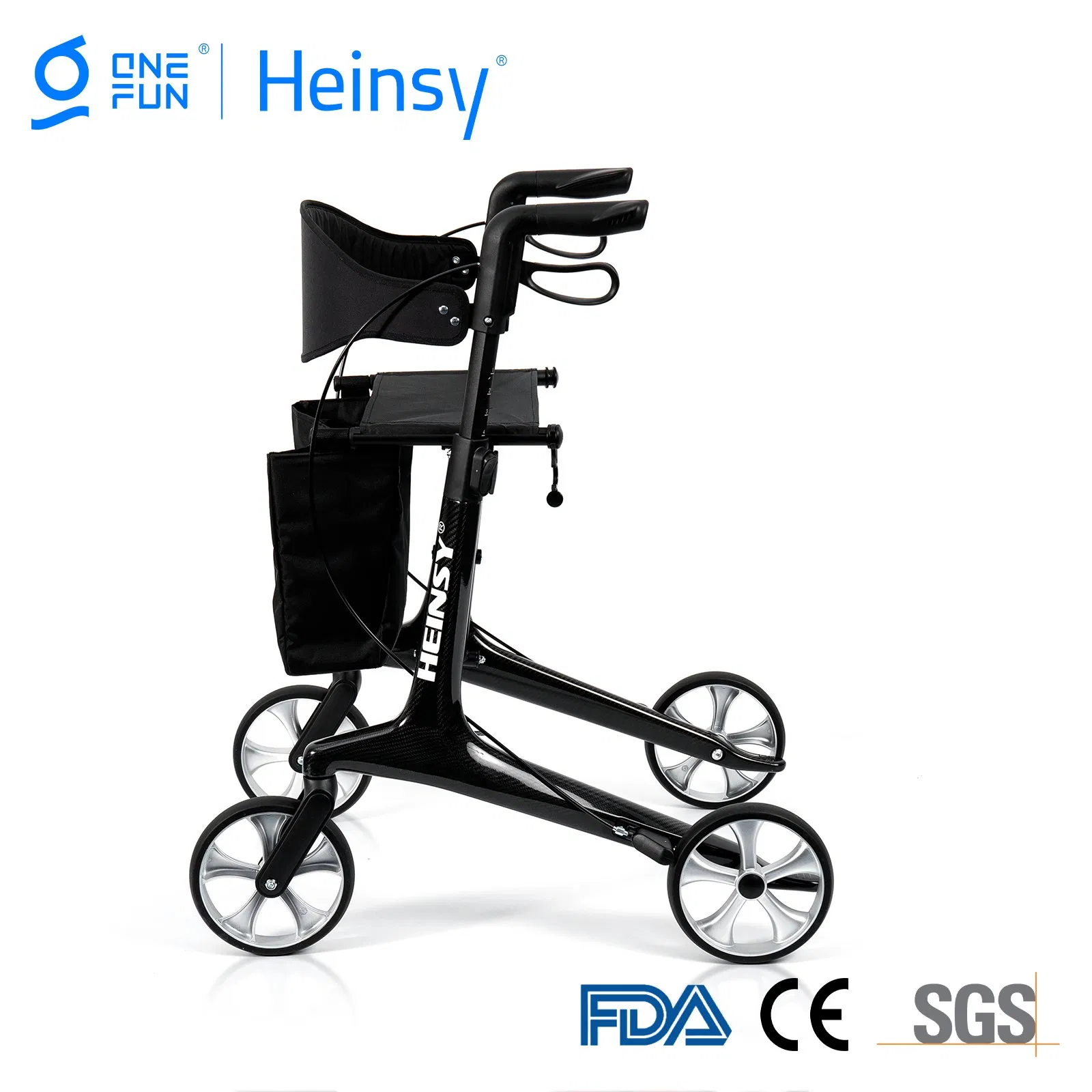 Hes-R306 Medical Rollator Walker with Seat Health Care Aluminum Lightweight Rollator and Rehabilitation Walker Rollator for Elderly