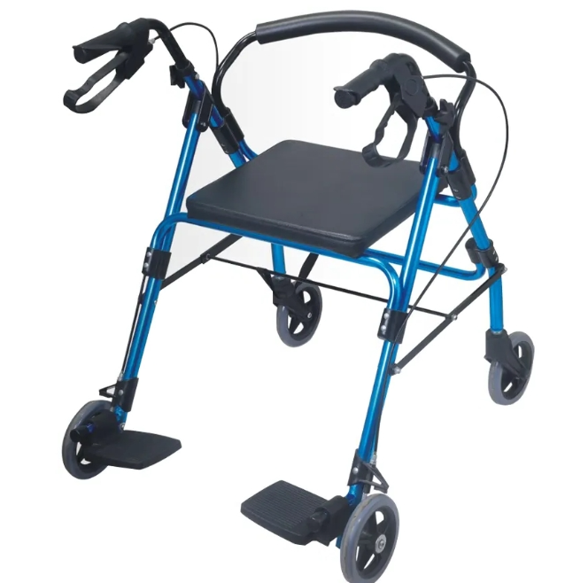 6-Wheel Walking Aid for Elderly Adults with Comfortable Seat