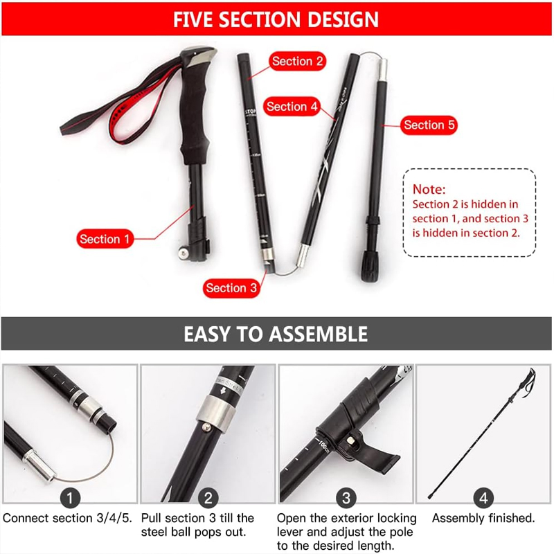 Foldable Hiking Poles for Easy Carrying and Storage - Lightweight Design