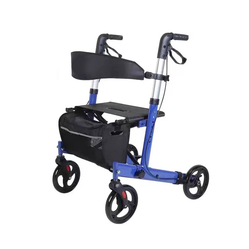 Smart Sensor Model 4 Wheels Mobility Aid Electric Rollator Walker for Elderly with Large Padded Seat
