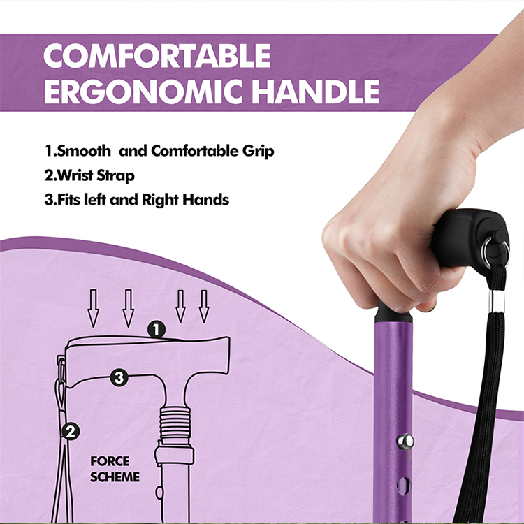 Kinggear Foldable Walking Cane Sticks for Seniors Adults Collapsible Cane for Men Women