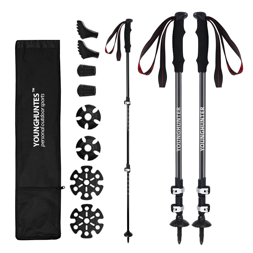 Outdoor Light Telescopic Nordic Folding Walking Stick Trekking Poles for Hiking Anti-Shock