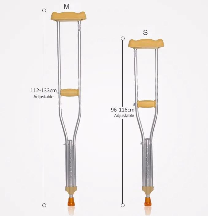 Medical Comfortable Adjustable Underarm Crutches Axillary Crutches Walking Stick Portable Armpit Crutches