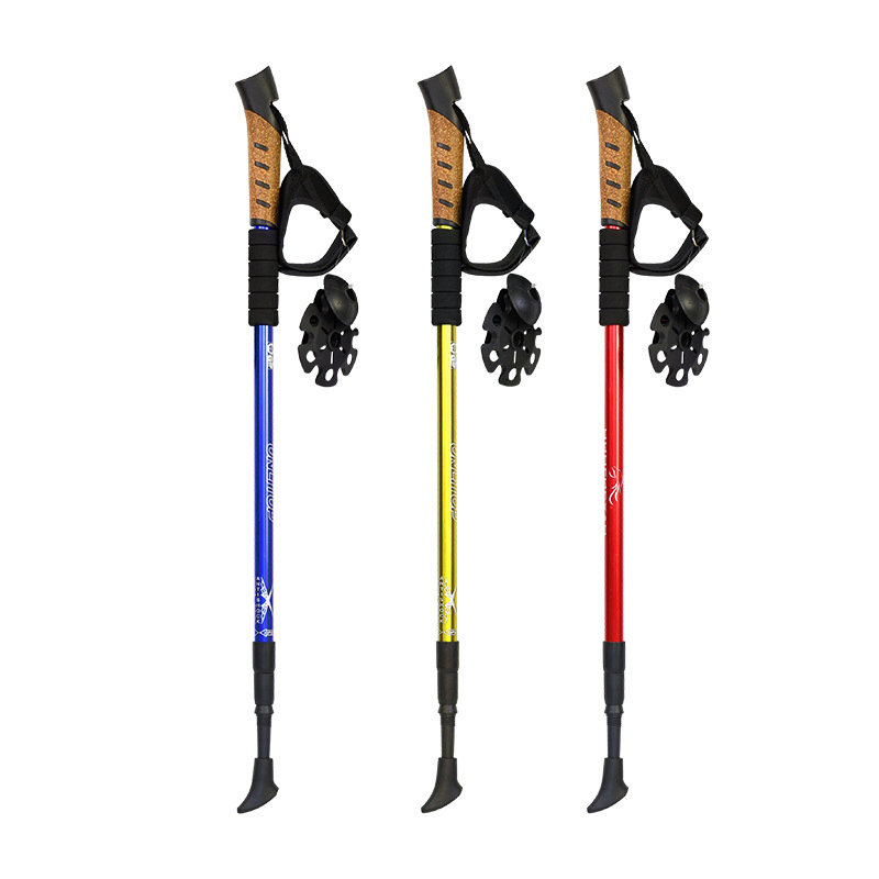 Hot Sale Trekking Pole Adjustable Anti Shock Hikjing Pole Strong &amp; Lightweight Aluminum Walking Poles