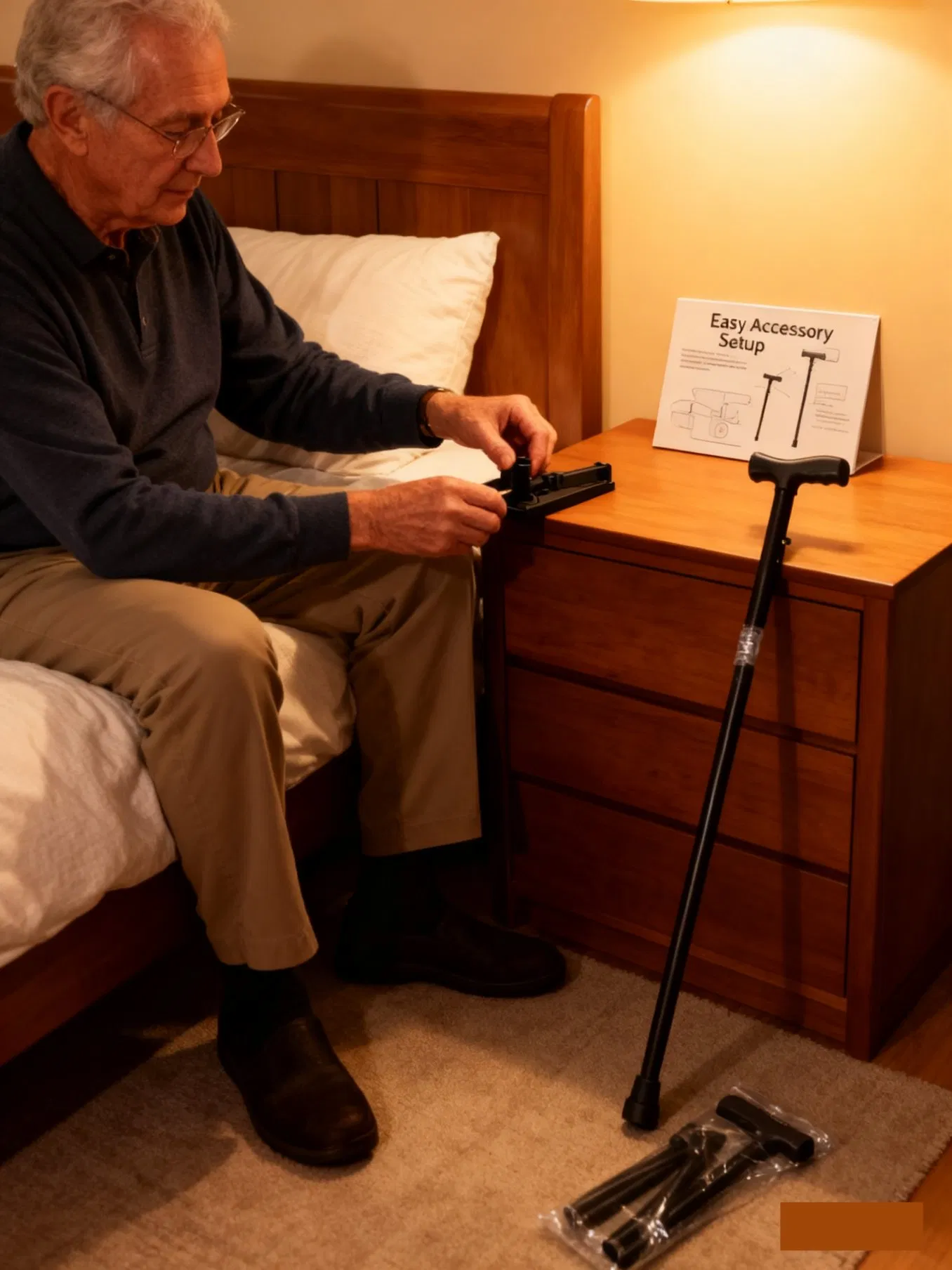 Rotatable Tip Walking Cane for Terrain Adaptation