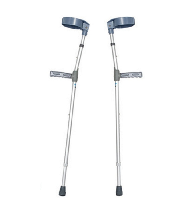 Portable Height Adjustable Aluminum Alloy Antislip Elbow Leg Walking Forearm Axillary Elbow Crutches