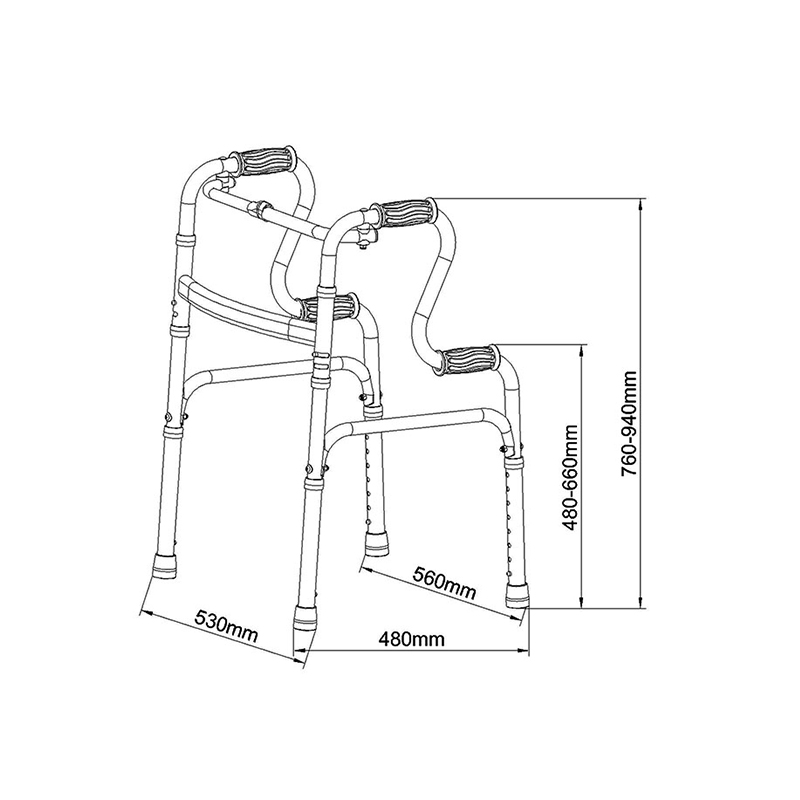 Folding Medical Adjustable Light Weight Mobility Adult Elderly Walking Wheel Walker for Disabled People