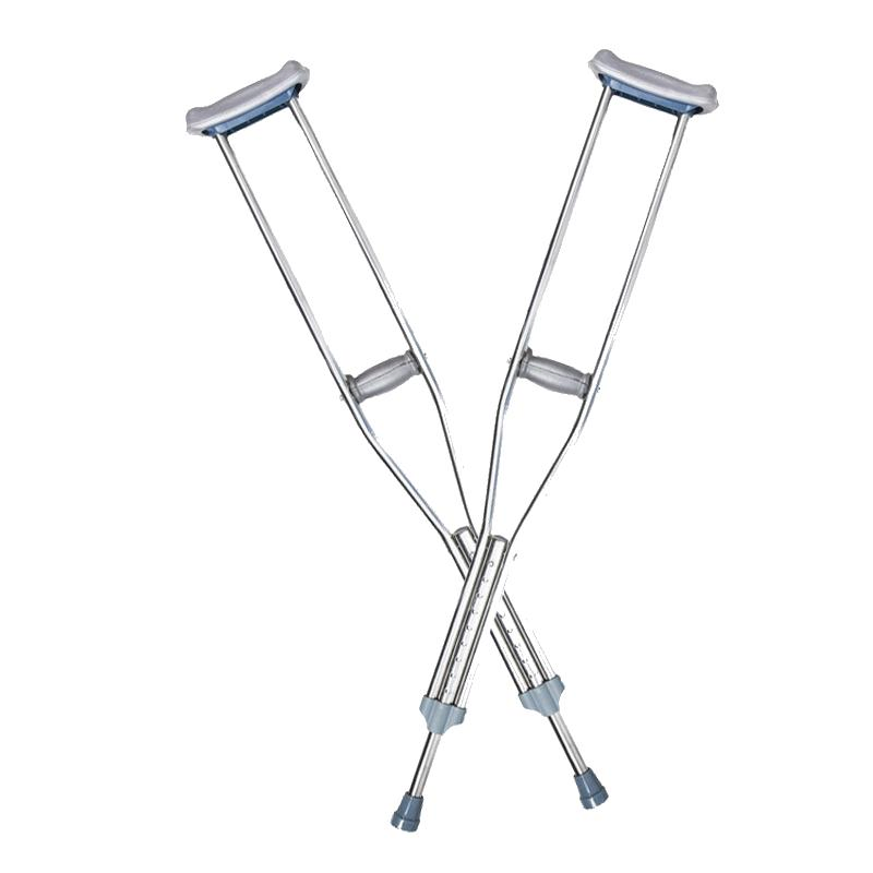 Comfortable Adjustable Aluminum Underarm Crutches Axillary Crutches for Injuried Elderly