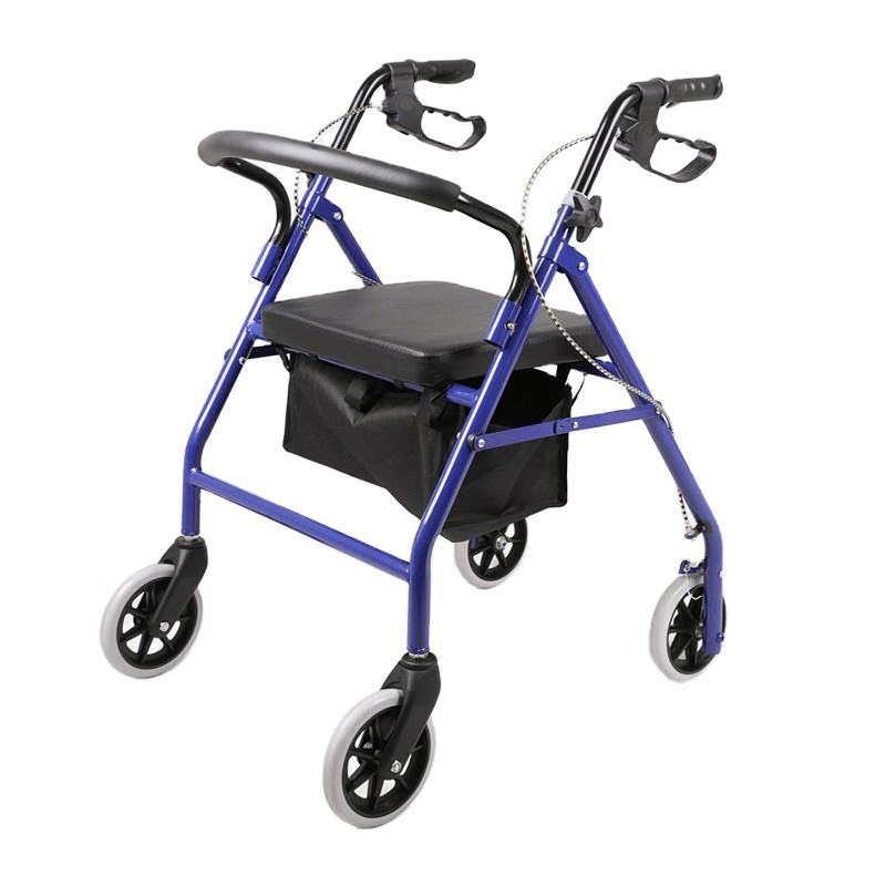 Foldable 4 Wheels Rollator for Elderly and Disabled People Mobility Walker with Seat