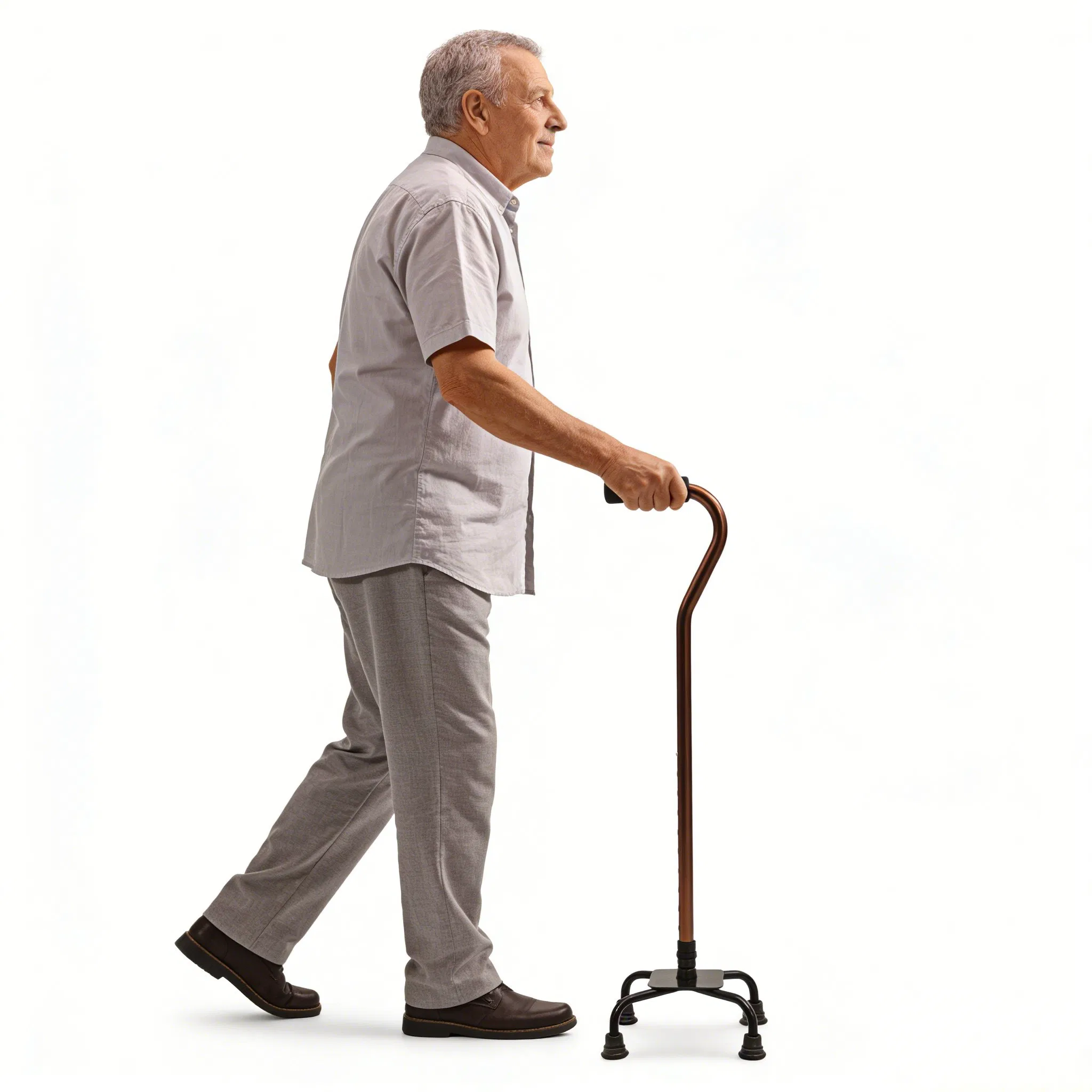 Adjustable Aluminum Quadruple Cane for Seniors and Mobility Assistance