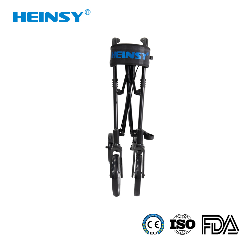 Hes-906b Aluminum Alloy Foldable Rollator Walker with Wheels and Seat Adult Rollator Walker Old People Shopping Cart