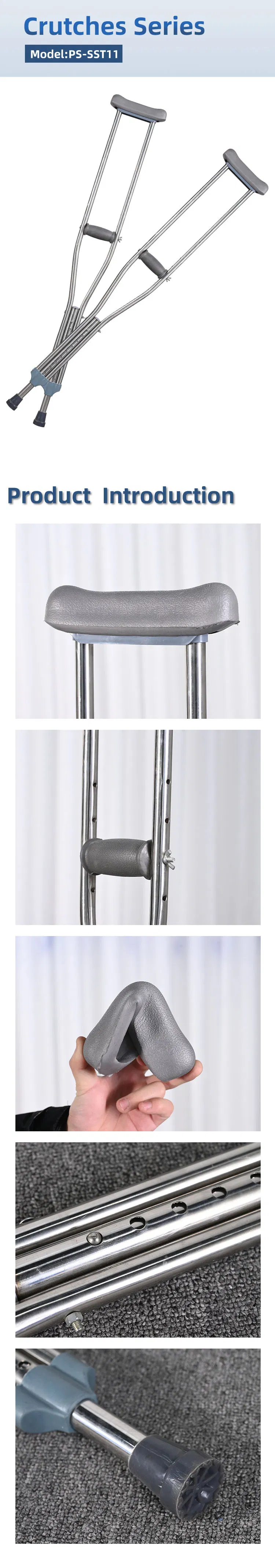 Medical Adjustable Underarm Crutch Detail 2